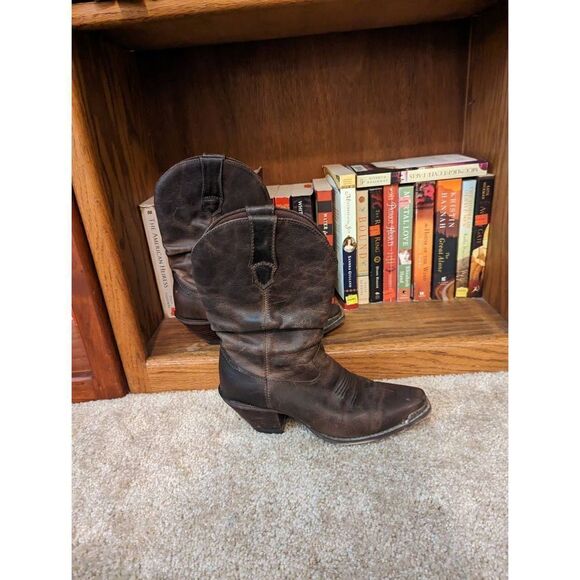 Durango crush distressed leather women's slouch cowboy boot sz 7 euc - Picture 2 of 8